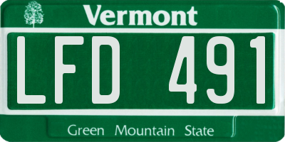 VT license plate LFD491