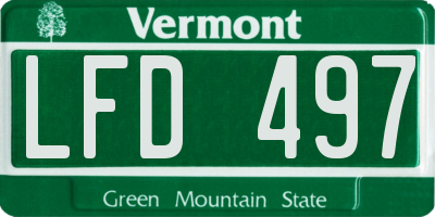 VT license plate LFD497