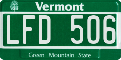 VT license plate LFD506