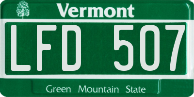 VT license plate LFD507