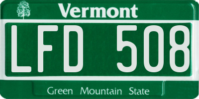 VT license plate LFD508
