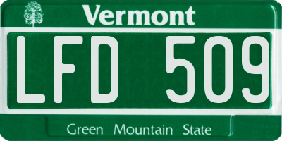 VT license plate LFD509