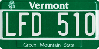 VT license plate LFD510