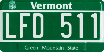 VT license plate LFD511