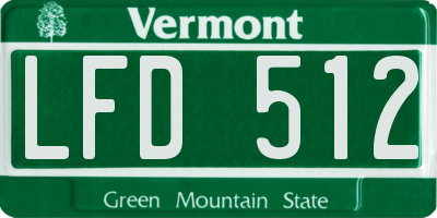 VT license plate LFD512