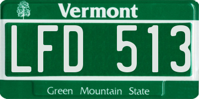 VT license plate LFD513