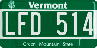 VT license plate LFD514
