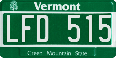 VT license plate LFD515