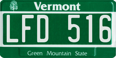 VT license plate LFD516