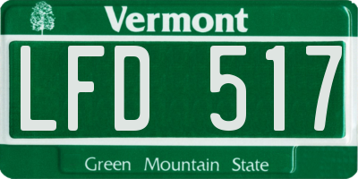 VT license plate LFD517