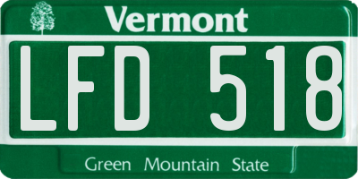 VT license plate LFD518