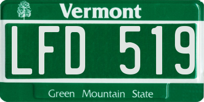 VT license plate LFD519