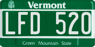 VT license plate LFD520