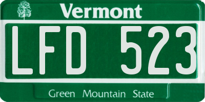 VT license plate LFD523