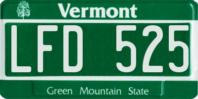 VT license plate LFD525