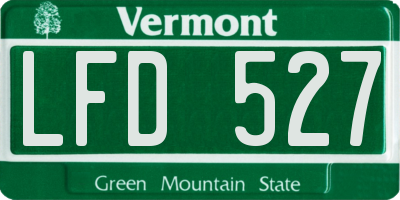 VT license plate LFD527