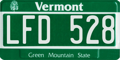 VT license plate LFD528