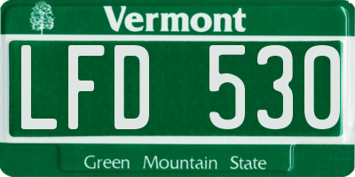 VT license plate LFD530