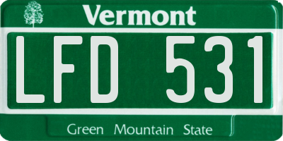 VT license plate LFD531