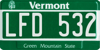 VT license plate LFD532