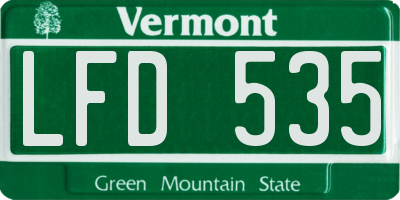 VT license plate LFD535