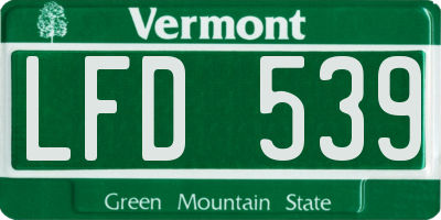 VT license plate LFD539