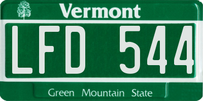 VT license plate LFD544
