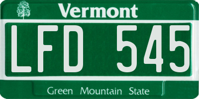 VT license plate LFD545