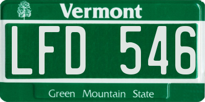 VT license plate LFD546