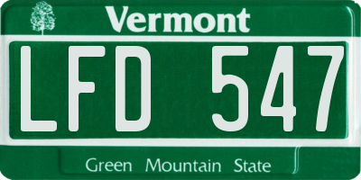 VT license plate LFD547
