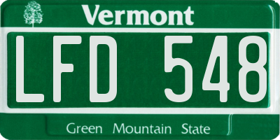 VT license plate LFD548