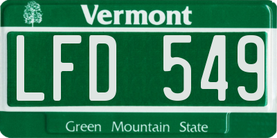 VT license plate LFD549
