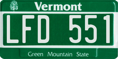 VT license plate LFD551