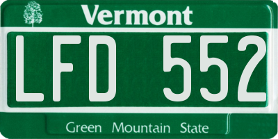VT license plate LFD552