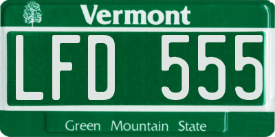 VT license plate LFD555