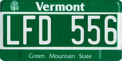 VT license plate LFD556
