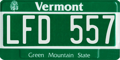 VT license plate LFD557