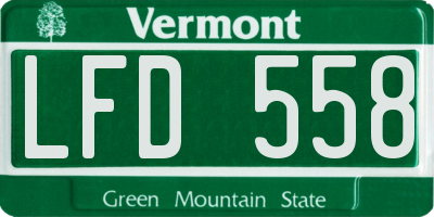 VT license plate LFD558