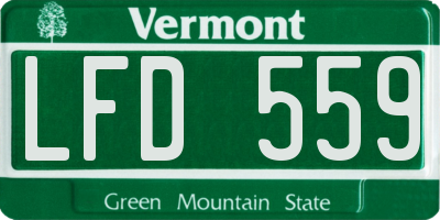 VT license plate LFD559