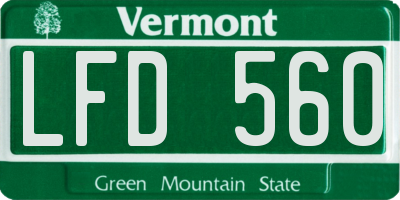 VT license plate LFD560