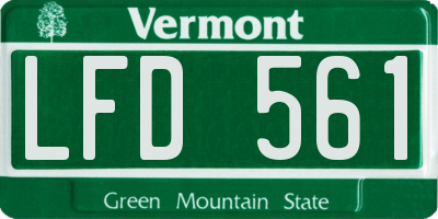 VT license plate LFD561