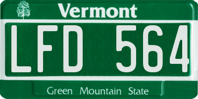 VT license plate LFD564