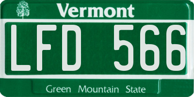 VT license plate LFD566