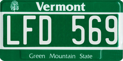 VT license plate LFD569