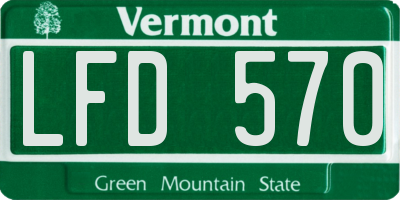 VT license plate LFD570
