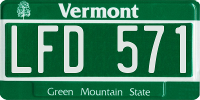 VT license plate LFD571