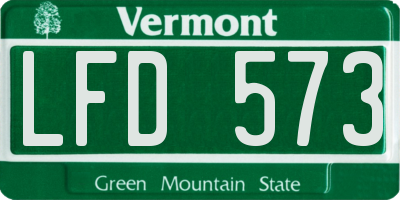 VT license plate LFD573