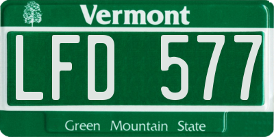 VT license plate LFD577