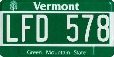 VT license plate LFD578