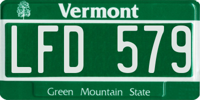 VT license plate LFD579